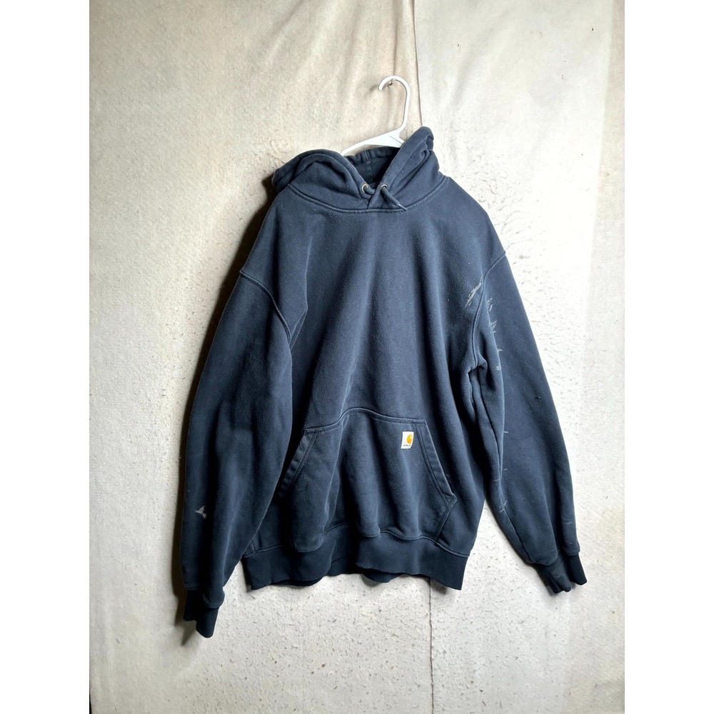 Carhartt Rain Defender Hoodie Mens Large Tall Blue Loose Fit TS0615-M Pullover